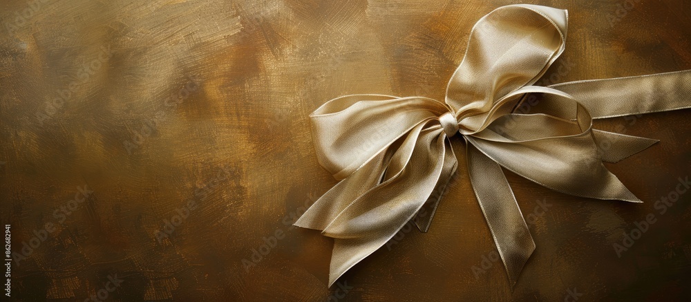 Poster Decorative bow displayed in copy space image.