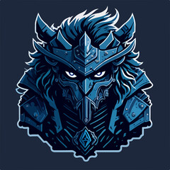 An immortal demon warlord, clad in dark armor, stands with a menacing aura. Fiery eyes and a wicked blade emphasize its eternal power and warrior prowess.