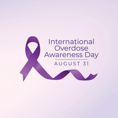 International Overdose Awareness. Flat art Design. Vector flat design. Flat vector ribbon. Good for usage template. eps 10.
