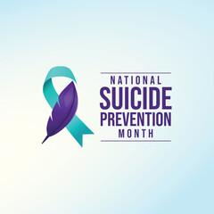 National suicide prevention month design template good for celebration. yellow ribbon design template. flat ribbon design. vector eps 10.