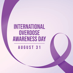 International Overdose Awareness. Flat art Design. Vector flat design. Flat vector ribbon. Good for usage template. eps 10.