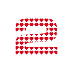 Number 2 Pattern Love Abstract Creative Icon Design Logo