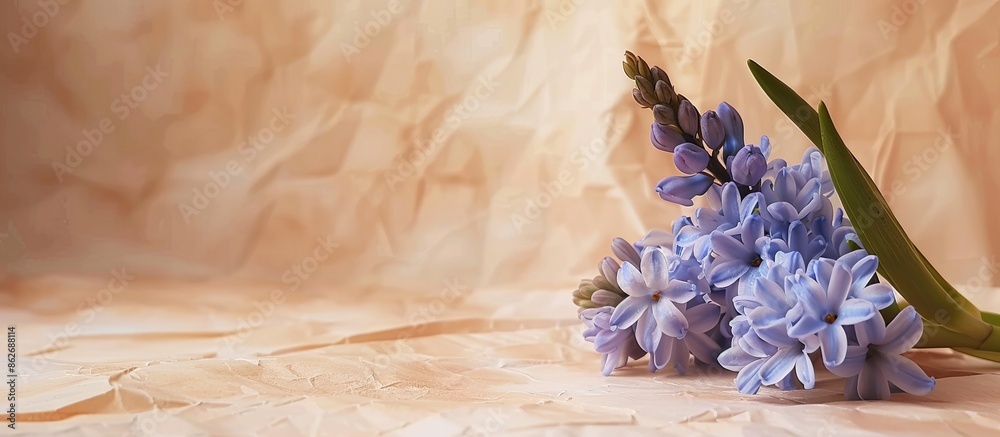 Poster Hyacinth on a paper background with copy space image