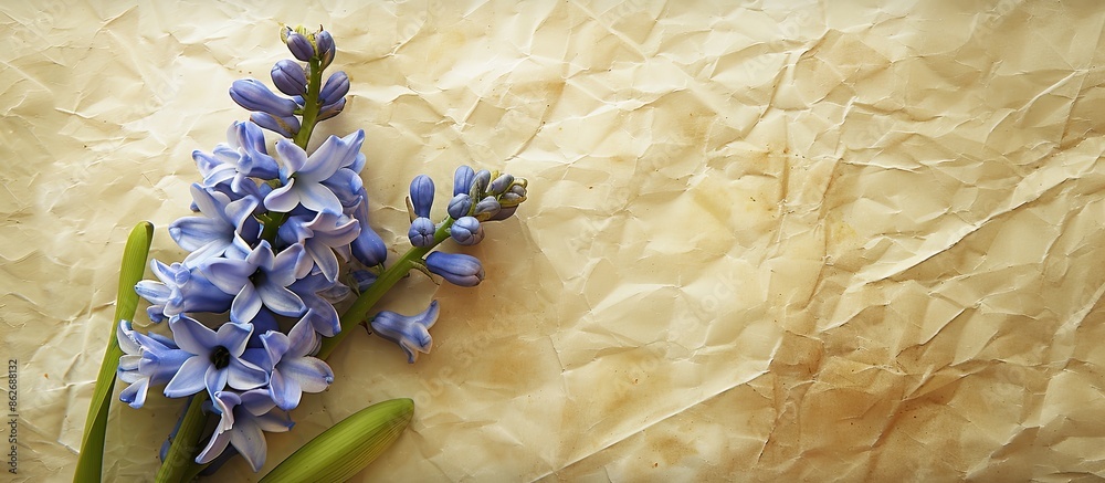 Poster Hyacinth on a paper background with copy space image