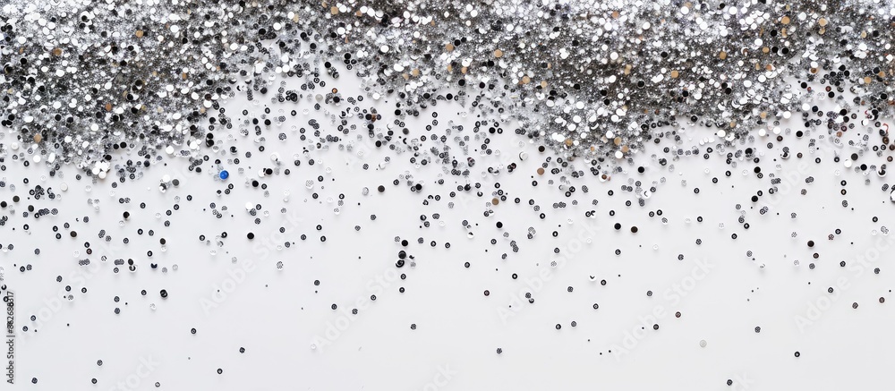 Aufkleber top view of silver glitter on a white background with copy space image.