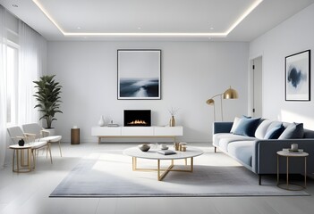 Fototapeta premium Photo interior modern design room 3d illustration