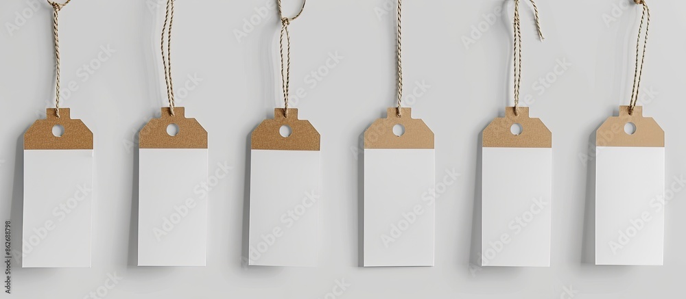 Poster expansive price label against white backdrop with copy space image.