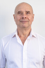 Obraz premium Elderly man, 65, senior thinks, doubts, physical and mental health, active lifestyle, life crisis, feeling down