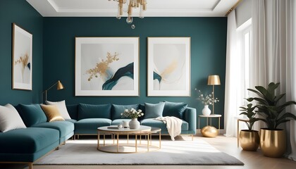 Photo interior modern design room 3d illustration