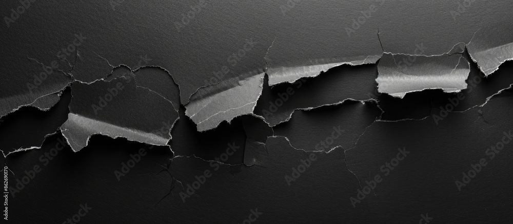 Aufkleber Black background showing ripped paper texture, with space for images. Copy space image. Place for adding text and design