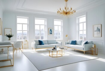 Fototapeta premium Photo interior modern design room 3d illustration