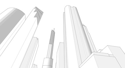 big modern city 3d illustration