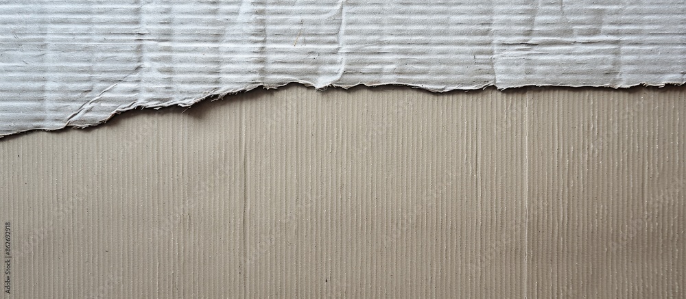Poster a picture of corrugated grey cardboard with a white background and space to overlay text or images, 