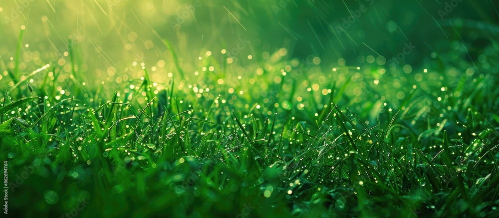 Poster Close-up abstract image showcasing grass with copy space.