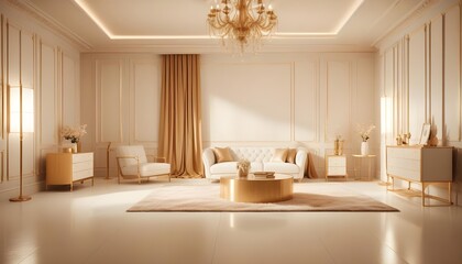 Fototapeta premium Photo interior modern design room 3d illustration