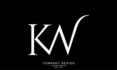 KW, WK Abstract Letters Logo Monogram Design Icon Font Vector Initials