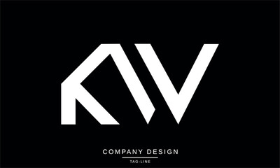 KW, WK Abstract Letters Logo Monogram Design Icon Font Vector Initials