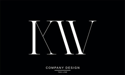 KW, WK Abstract Letters Logo Monogram Design Icon Font Vector Initials