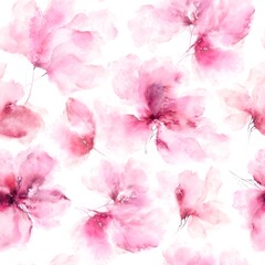 Seamless floral pattern. Pink peony flowers ornament. Floral background with abstact watercolor florals. Textile design.