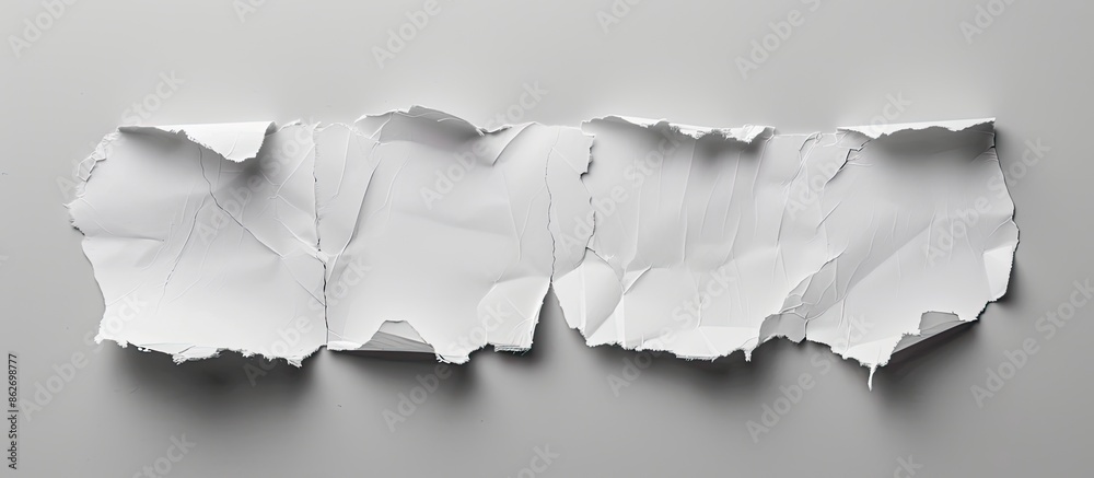 Leinwandbilder Collection of torn white paper on gray background with copy space image.