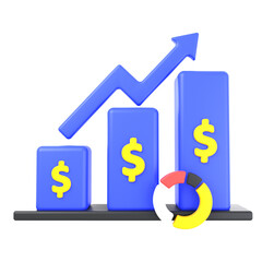 Innovation and Business 3D icon concept. 3d illustration of Market Trends