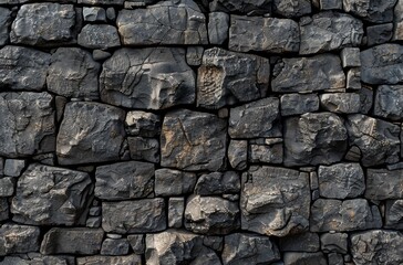 Obraz premium A Close Up View of a Rough Stone Wall