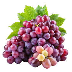 Fototapeta premium Fresh Grapes | Juicy Bunch of Grapes | Healthy Snacks | Transparent Background PNG | Clipart
