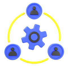 Innovation and Business 3D icon concept. 3d illustration of Team Collaboration
