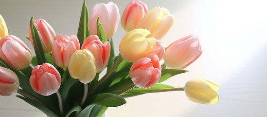 Fototapeta premium A Bouquet of Softly Colored Tulips