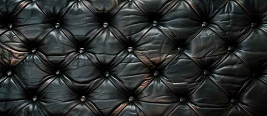 Naklejka premium The black leather's texture is visible in the copy space image.