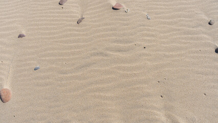 Sand and small stones on the beach