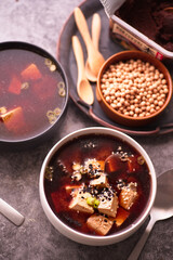 Japanese tofu miso soup