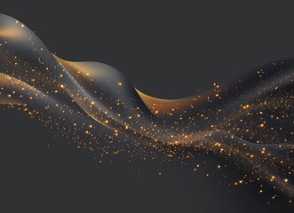 ダークグレーの背景に金色のキラキラ粒子が描かれた