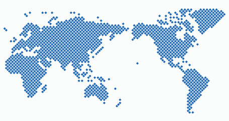 Fototapeta premium Square shape world map on white background.