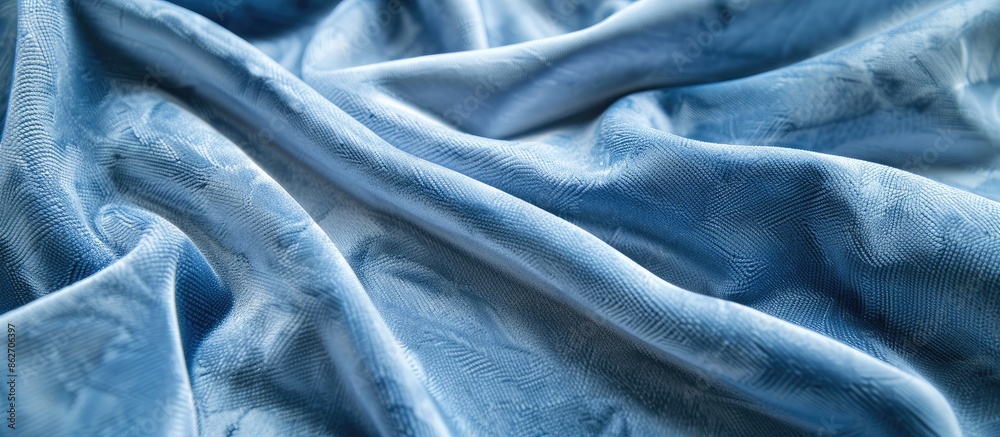 Leinwandbilder soft and smooth light blue velvet fabric texture creates an empty background with copy space image.