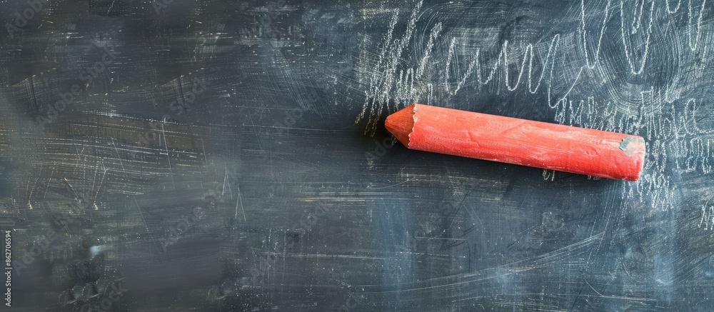 Aufkleber erased chalk on a blackboard with copy space image.