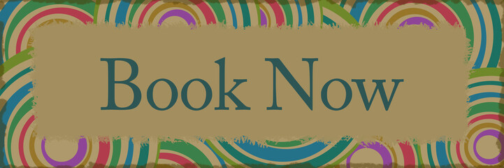 Book Now Colorful Vintage Circular Scratch Background 