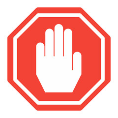 stop hand sign, no entry icon