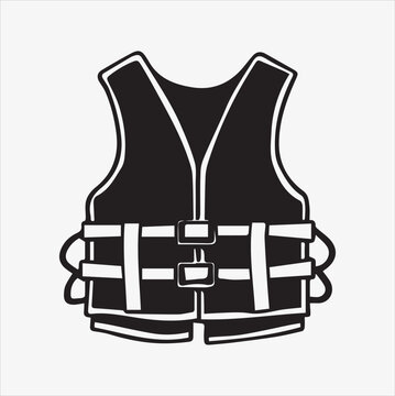 recommend clip art: Life jacket icon silhouette vector on a White Background