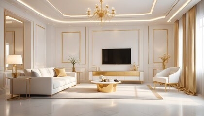 Fototapeta premium Photo interior modern design room 3d illustration