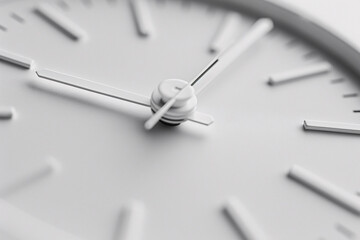 Fototapeta premium Close-up of a modern analog wall clock showing precise time.