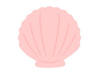 貝または貝殻のイラスト素材、ピンク色の貝
