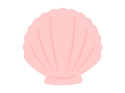 recommend clip art: 貝または貝殻のイラスト素材、ピンク色の貝