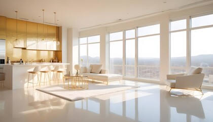 Photo interior modern design room 3d illustration