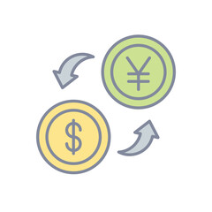 Money exchange vector icon