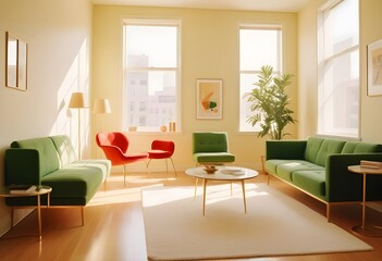 Photo interior modern design room 3d illustration