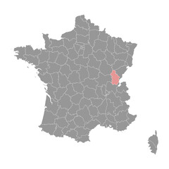 Jura department map, administrative division of France. Vector illustration.