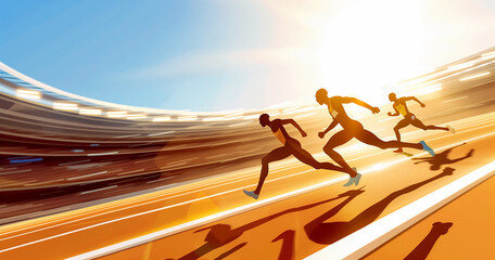 oiktoigramm 3d cartoon comic ziechnung ki l&auml;ufer rennsport laufsport leichtathletiik