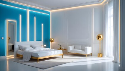 Photo interior modern design room 3d illustration