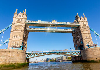 Naklejka premium Famous Tower bridge over Thames river, London, UK